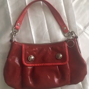 Coach Red Patent Leather Handbag Purse